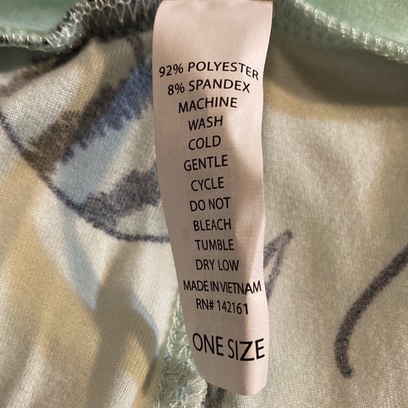 New LulaRoe Mint Green Feather Leggings One Size - Picture 5 of 5